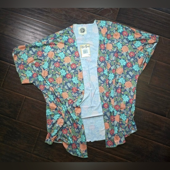 NWT Womens Floral Stretchy Cardigan Kimono Large - Picture 6 of 8